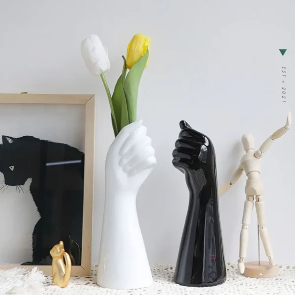 Human Body Flower vase Delicate Vase Insertion Aesthetic Decorative Arm Body Ornament Home Decoration Resin Ceramic vase Home - Image 2